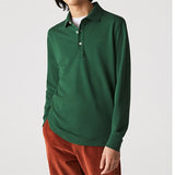 Wiaofellas 3 Buckles Spring  Autumn Quality Small Alligator Men's Long Sleeve Polo Shirts 100% Cotton Casual Tees Fashion Homme Top