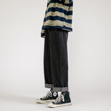 Wiaofellas Spring Wide-leg Jeans Men's Fashion Casual Korean Jeans Men Streetwear Loose Hip-hop Straight Denim Trousers Mens S-2XL