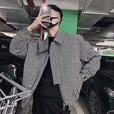Wiaofellas Spring and Autumn Men's Overcoat Slim Fit Loose Lapel-up Jacket Cotton Korean Style Casual  Workwear Top Plus Size