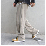 Wiaofellas Spring and Summer New Senior Men's Casual Pants Temperament Commute Fashion Versatile Loose Straight Split Wide Leg Pants