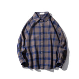 Wiaofellas Y2k Flannel Harajuku Oversized Plaid Shirt 2023 Vintage Korean Fashions Button Up Shirts Long Sleeve Vintage Blouses