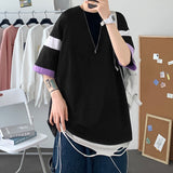 Wiaofellas Summer Cotton Short-sleeved T-shirt Men Fashion Casual Oversized T Shirt Men Streetwear Hip-hop Loose Pullover O-neck Tshirt Men