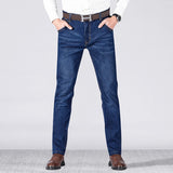 Wiaofellas New Sping Summer  Trousers Men's  Jeans Business Stretch Male Denim Pants Slim Fit Black Blue Sky Blue Pants