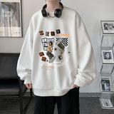 Wiaofellas Street Hip Hop Fashion Brand Printed Men's Hoodie Long Sleeve Spring And Autumn Round Neck Loose Top Black Off-White Blue M-5XL