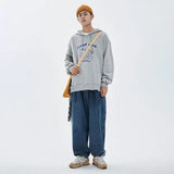 Wiaofellas-Spring Japanese Wash Work Loose Straight Jeans Men's Fashion Trend Casual Pants Oversized Blue/Black Color Trousers M-2XL