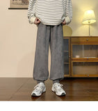 Wiaofellas Men's Pants Loose and Versatile Fashion Autumn/winter Style Commuter Casual Street Harlan Sweatpants