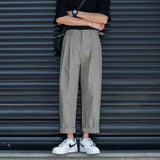 Wiaofellas Men's Fashion Trend Streetwear Trousers Korean Loose Student Cargo Casual Pants Green/black/khaki Color Suit Pants M-2XL