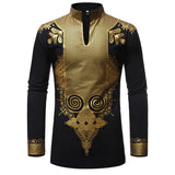 Wiaofellas Men African Clothes Dashiki Print Shirt Fashion Brand African Men Business Casual Pullovers Work Office Shirts Male Clothing