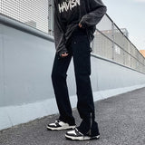 Wiaofellas Streetwear Men New Fashion Jeans Pants Straight Loose High Waist Denim Trousers Classic Casual Solid Color Jeans C209