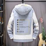 Wiaofellas Fashion Mens Hooded Jacket Japanese Streetwear Autumn Winter Jacket Men Hoodie Outwear Coat Patchwork Letter Jackets Top