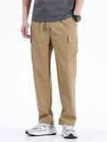 Wiaofellas Summer Quick Dry Cargo Pants Men Multi-Pockets Sportswear Light&Thin Breathable Loose Casual Jogger Sweatpants Straight Trousers