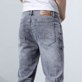 Wiaofellas New Brand Men's Stretch Skinny Jeans Spring Summer Cotton Fashion Business Casual Denim Slim Fit Length Pants Male Trousers