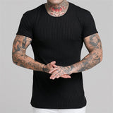 Wiaofellas 2023 Fashion Men summe Short Sleeve T-shirts O-Neck stripe Solid Casual Spring Autumn Tees Men Shirt  Tops Streetwear M-3XL