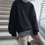 Wiaofellas Korean Fashion Sweaters Men Autumn Solid Color Wool Sweaters Slim Fit Men Street Wear Mens Clothes Knitted Sweater Men Pullovers