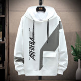 Wiaofellas Contrast Color Streetwear Hoodies Men Brand Tops Black White Sweatshirt Men Hip Hop Hoodies Cool Patchwork Pullover 3/4 Sleeve