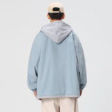 Wiaofellas Men's Spring Trendy Brand Hooded Jackets Street Style Fashion Vintage Tooling Coat Couple Harajuku Casual Men's Windbreaker