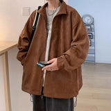 Wiaofellas Autumn and Winter New Vintage Coat Men's Korean Version Loose Collar Jacket Temperament Commuter Casual Street Top