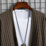 Wiaofellas Cardigan Male Autumn Cardigan Solid Color Knitted Fashion Brand Cardigan Men Cotton Casual Button Knitwear Men's Sweater B138