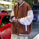 Wiaofellas Campus Couple Single-breasted Varsity Clothing Spring and Autumn New Active Jacket Lightweight and Thin Baseball Jacket