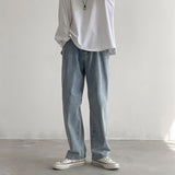 Wiaofellas Retro Black Jeans Men High Street Fashion Brand Streetwear Men's Loose Straight Trousers Hip Hop Korean Style Denim Pants Women