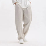 Wiaofellas Spring Men Plus Size Pants Solid Baggy Loose Elastic Pants Cotton Sweatpants Casual Pants Autumn Straight Trousers
