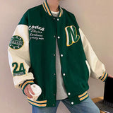 Wiaofellas Spring and autumn retro quilted embroidered baseball uniform jacket men and women loose tide brand street jacket couple shirt