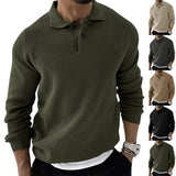 Wiaofellas Europe and The United States Lapel Sweater Men Slim Long Sleeve Knitted Sweater Autumn New Men Clothing