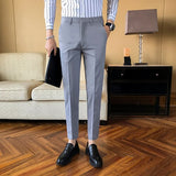Wiaofellas New Business Dress Pants Men Solid Color Office Social Formal Suit Pants Casual Streetwear Wedding Trousers Pantalon Homme