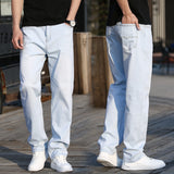 Wiaofellas 6 Colors Spring Summer Men's Thin Straight-leg Loose Jeans Classic Style Advanced Stretch Baggy Pants Male Plus Size 40 42 44