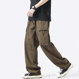 Wiaofellas Overalls men's autumn loose fashion brand ins large pocket casual camo pants Korean fashion straight tube floor trousers
