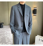 Wiaofellas Male Business Office Dress Suit Jacket Blazers Men Korean Streetwear Fashion Loose Casual Vintage Blazer Coat Suit