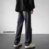 Wiaofellas Brown Blue Black Baggy Jeans Men Fashion Casual Straight Jeans Men Streetwear Loose Hip-hop Holes Denim Pants Mens Trousers