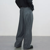 Wiaofellas Solid Long Pants Men's Fashion Casual Pants Man Spring Summer Fall Loose Pleated Suit Pants Original Trendy Design Clothing