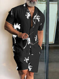 Wiaofellas Summer Short Sleeve Beach Shirts And Shorts Sets Men Fashion Printed Two Piece Suits For Mens Clothing Casual Loose Outfits