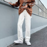 Wiaofellas Streetwear Men New Fashion Jeans Pants Straight Loose High Waist Denim Trousers Classic Casual Solid Color Jeans C209