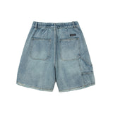 Wiaofellas Men Streetwear Hip Hop Fashion Loose Casual Drawstring Vintage Denim Jeans Shorts Male Japan Korean Trend Cargo Shorts Pants