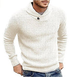 Wiaofellas Autumn Winter Sweater Europe and The United States Plus-size Men's Solid Color Pullover Sweater Mens Clothes  Sweater