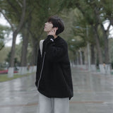Wiaofellas Autumn And Winter Men's Sweater Retro Solid Color Casual Pullover Student Knitted Sweater Tidal Current Men's Gray Blue Black