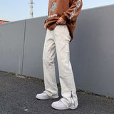 Wiaofellas Streetwear Men New Fashion Jeans Pants Straight Loose High Waist Denim Trousers Classic Casual Solid Color Jeans C209