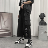 Wiaofellas Workwear Pants Men's Spring and Autumn Tide Brand High Street Wide-leg Ruffian Handsome Loose Straight Casual Pants