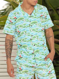 2022 Summer Fashion Men Clothing Beach Outfits Vintage Floral Printed Two Piece Sets Mens Short Sleeve Shirts And Shorts Suits