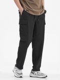 Wiaofellas Summer Quick Dry Cargo Pants Men Multi-Pockets Sportswear Light&Thin Breathable Loose Casual Jogger Sweatpants Straight Trousers
