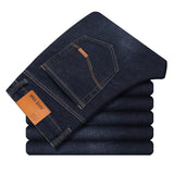 Wiaofellas New Sping Summer  Trousers Men's  Jeans Business Stretch Male Denim Pants Slim Fit Black Blue Sky Blue Pants