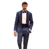 Wiaofellas Men's Suit 2 Pieces Blazer Pants One Button Wide Satin Lapel Pinstripes Formal Business Slim Formal Wedding Groom Costume Homme