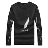 Wiaofellas Black White Mens Hoodies Pullover Crewneck Sweatshirts Vintage Aesthetic Spring Autumn Polyester Hoddies Clothes For Teenagers