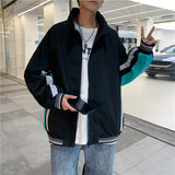 Wiaofellas Korean Version of Spring and Autumn Hong Kong Wind Jacket Street Baseball Jacket Thin Track Jacket for Lovers