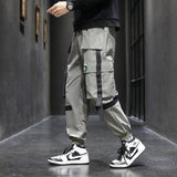 Wiaofellas Streetwear Hip Hop Wide Leg Length Trousers Fashion Casual Fashion Jogger Pants Multi-pocket Cargo Pants