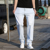 Wiaofellas 6 Colors Spring Summer Men's Thin Straight-leg Loose Jeans Classic Style Advanced Stretch Baggy Pants Male Plus Size 40 42 44