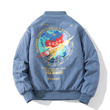 Wiaofellas Winter Bomber Jacket Men Fashion Pilot Jacket Rocket Print Baseball Coat Casual Youth Streetwear Outerwear Mens Clothing