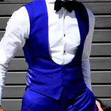 Wiaofellas Black Men Vest for Wedding Groom Tuxedo One Piece Slim Fit Waistcoat Solid Color Male Fashoin Coat Clothes